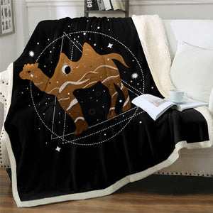 Starry Sky Camel Art Soft Sherpa Blanket