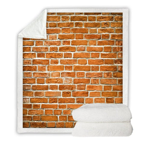 Image of Vintage Brick Realistic Brown Soft Sherpa Blanket