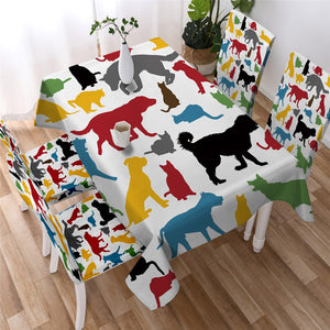 Colorful Puppy Table Cloth Waterproof 04