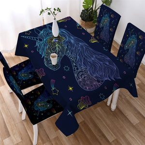 Floral Unicorn Waterproof Tablecloth  12