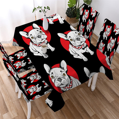 Image of Monogram Cartoon Dog Table Cloth Waterproof 02