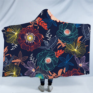 Noctural Flora Hooded Blanket