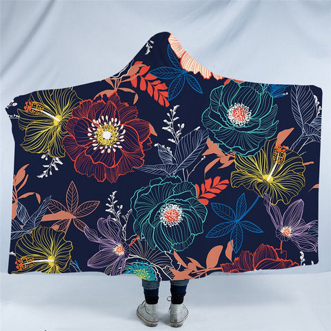 Image of Noctural Flora Hooded Blanket