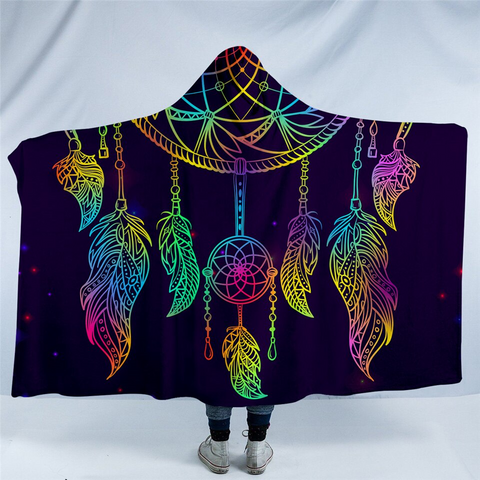 Image of Disco Color Dream Catcher Hooded Blanket