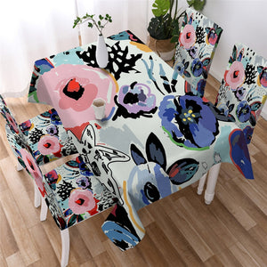 Tropical Flowers Waterproof Table Cloth