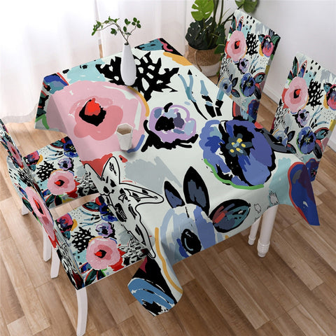 Image of Tropical Flowers Waterproof Table Cloth