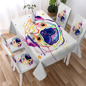 Colorful Puppy Table Cloth Waterproof 07