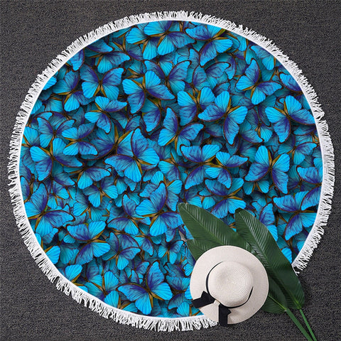 Image of Butterfly Round Beach Towel 02