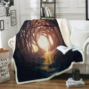 Secret Forest Cozy Soft Sherpa Blanket