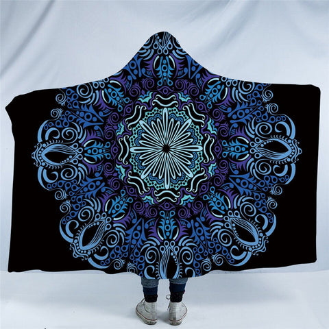 Image of Cold Concentric Flower Hooded Blanket