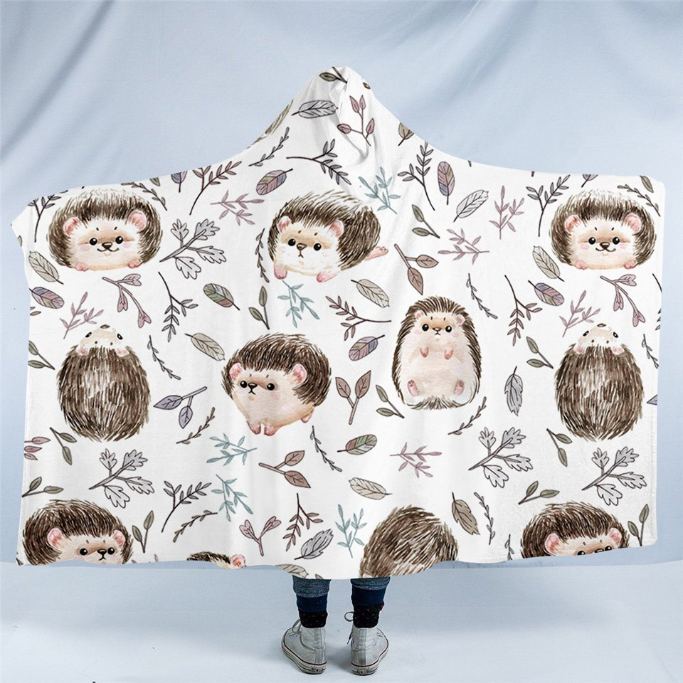 Cute Hedgehog Hooded Blanket