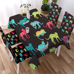 Colorful Leopard Waterproof Tablecloth