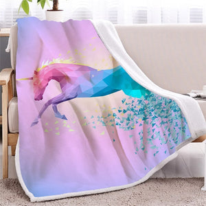 Graphic Unicorn Pink Soft Sherpa Blanket