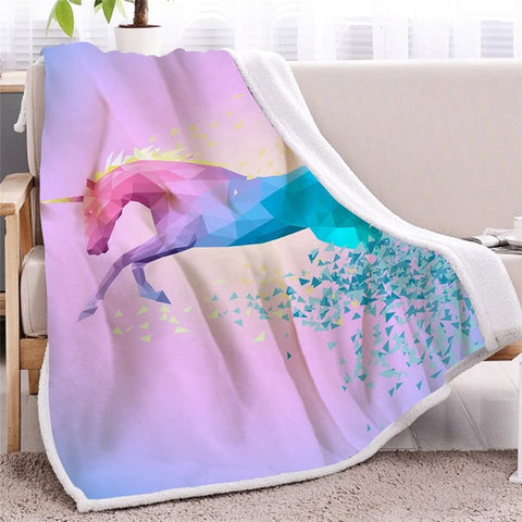 Image of Graphic Unicorn Pink Soft Sherpa Blanket