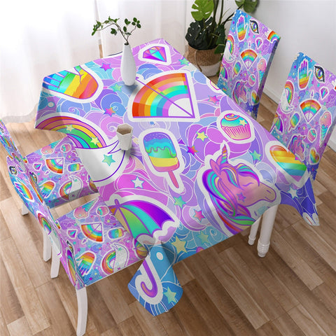 Image of Cute Whale - Narwhal Unicorn Table Cloth 04