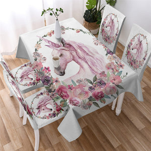 Floral Unicorn Waterproof Tablecloth  17