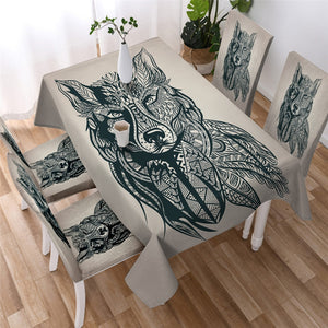 Dreamcatcher - Tribal Wolf Waterproof Tablecloth  05