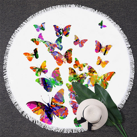 Image of Butterfly Round Beach Towel 02