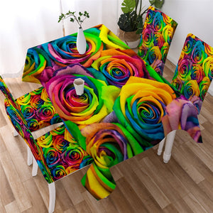 Colorful Rose Waterproof Tablecloth  05