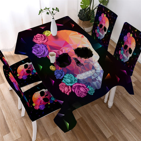 Image of Gothic Vivid Skull Waterproof Tablecloth  01