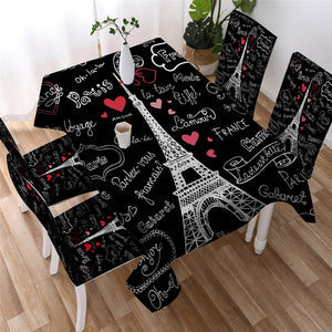 France Paris Tower Waterproof Tablecloth  01