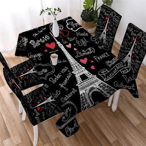 Image of France Paris Tower Waterproof Tablecloth  01