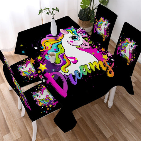 Image of Cute Whale - Narwhal Unicorn Table Cloth 02