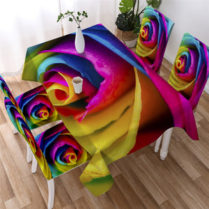 Colorful Rose Waterproof Tablecloth  02