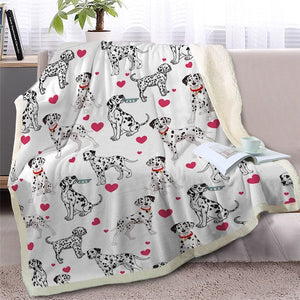 Funny Dalmatian Dogs Soft Sherpa Blanket