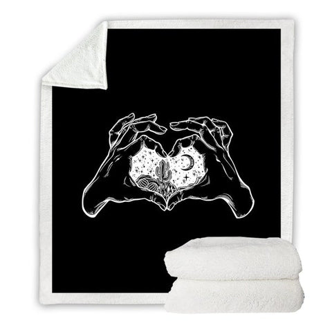 Image of Witchcraft Love Heart Hands Soft Sherpa Blanket