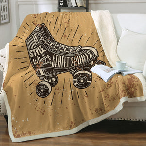 Vintage Retro Street Sport Cozy Soft Sherpa Blanket