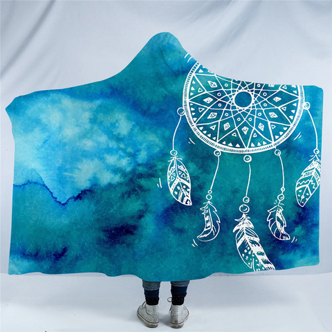 Image of Dream Catcher Turquoise Hooded Blanket