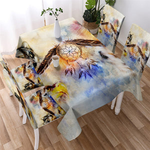 Functional Floral Dreamcatcher Waterproof Tablecloth 11