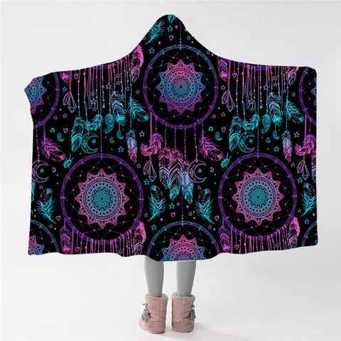 Image of Dream Catchers Dark Hooded Blanket