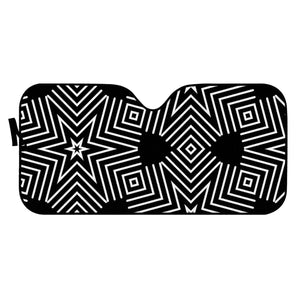 Pattern Abstrait Etoiles Blanc/Noir Auto Sun Shades