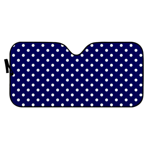 Image of Pattern Pois Blanc/Marine Auto Sun Shades