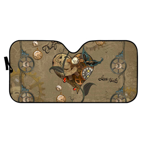 Image of Wonderful Steampunk Heart Auto Sun Shades