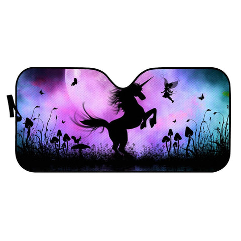 Image of Wonderful Unicorn With Fairy Auto Sun Shades