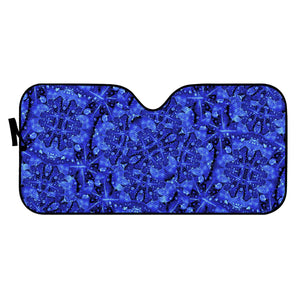 Blue Fancy Ornate Print Pattern Auto Sun Shades