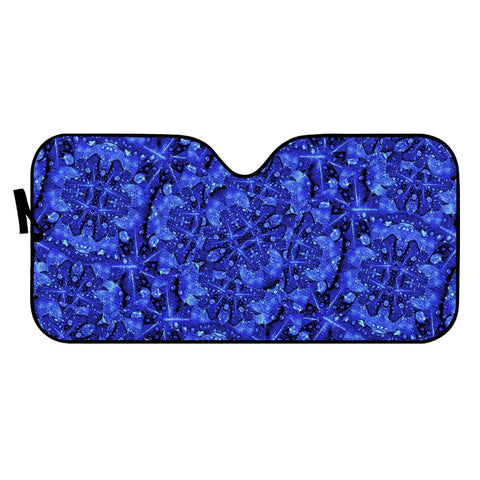 Image of Blue Fancy Ornate Print Pattern Auto Sun Shades