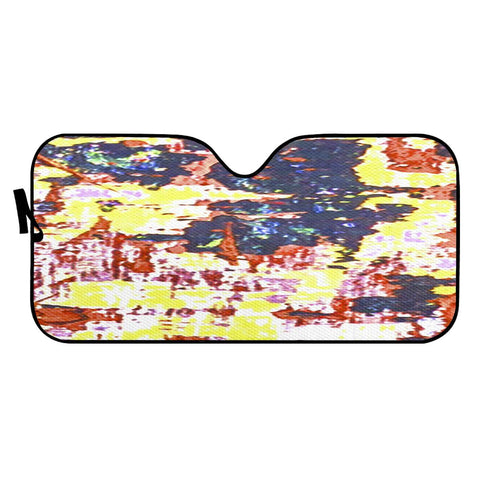 Image of Multicolored Abstract Grunge Texture Print Auto Sun Shades