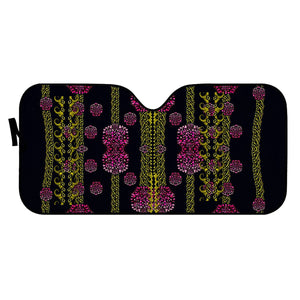 Wild Flowers On Black Auto Sun Shades