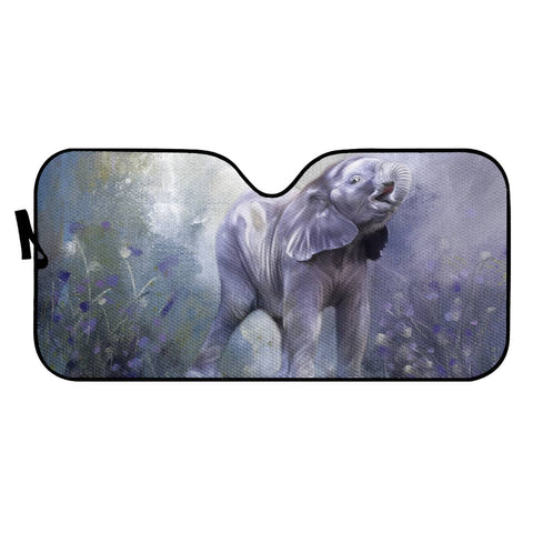 Image of A Cute Baby Elephant Auto Sun Shades