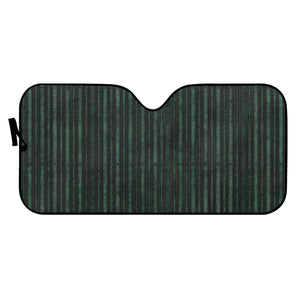 Green Leather Look Lines Auto Sun Shades