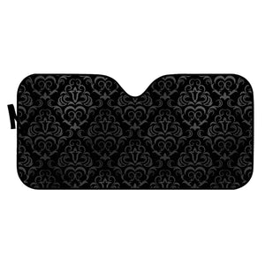 Black Grey Damasks Auto Sun Shades