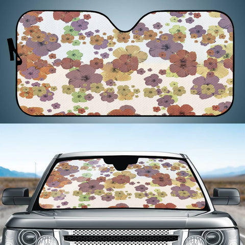 Image of Multicolored Floral Collage Print Auto Sun Shades