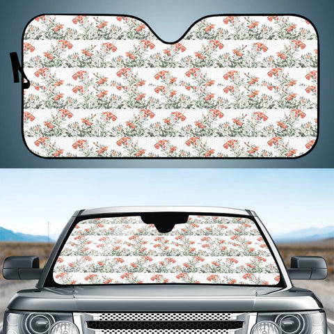 Image of Photo Illustration Floral Motif Striped Design Auto Sun Shades