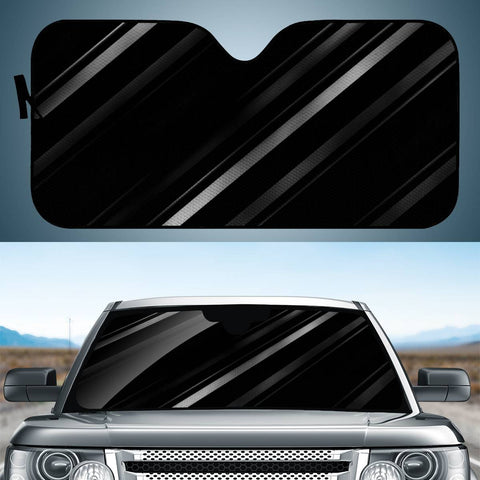 Image of Minimalist Black Linear Abstract Print Auto Sun Shades