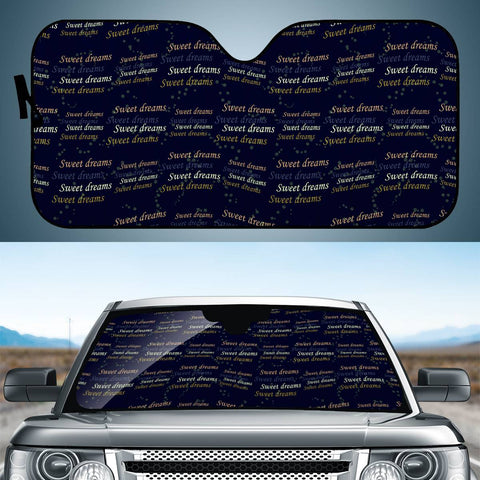 Image of Sweet Dreams Phrase Motif Typographic Pattern Auto Sun Shades