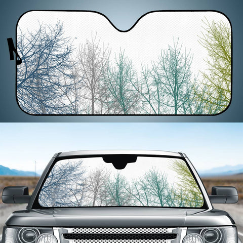 Image of Multicolor Graphic Botanical Print Auto Sun Shades